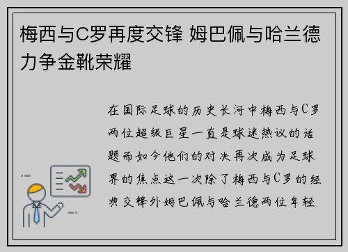 梅西与C罗再度交锋 姆巴佩与哈兰德力争金靴荣耀